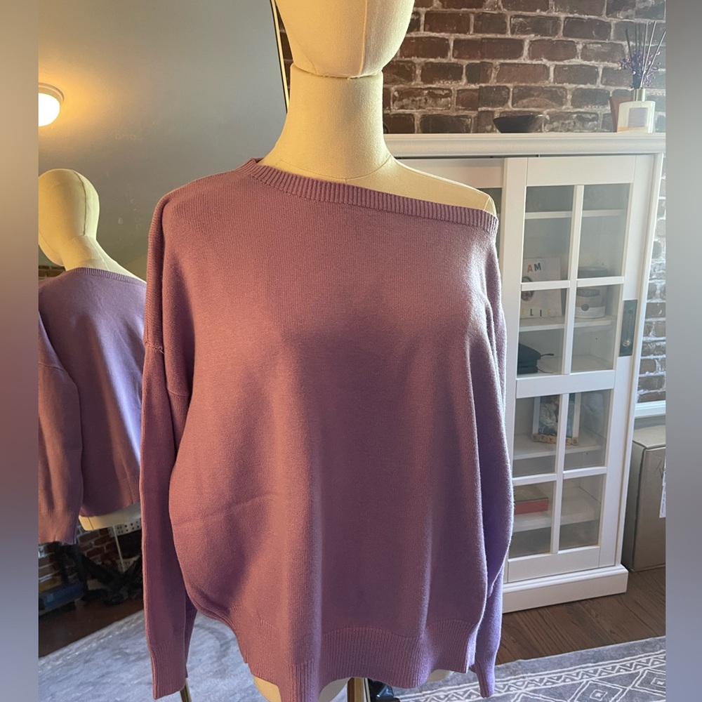 Versatile Stretch Sweater - Off Shoulder/Boatneck -Sz S